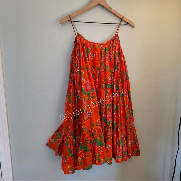 Rhode Resort Red Dazzle Floral Nala Braid Tropical Belted Mini Dress XS - Picture 13 of 13